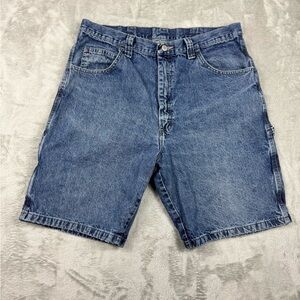 Men’s Wrangler Denim Carpenter Shorts Medium Dark Wash Hammer Loop 64WC2ZD SZ 36